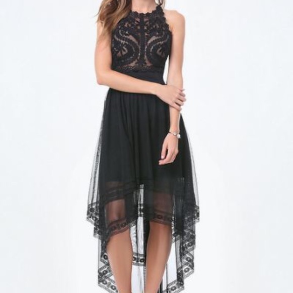 Bebe black embroidered tulle dress - Picture 2 of 4